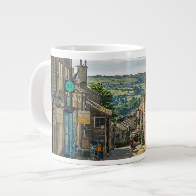 Haworth Yorkshire Dales Scenic Picturesque Giant Coffee Mug (Front Left)