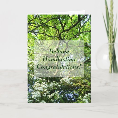 Hawthorn and Oak Beltane Wedding Congratulations Card