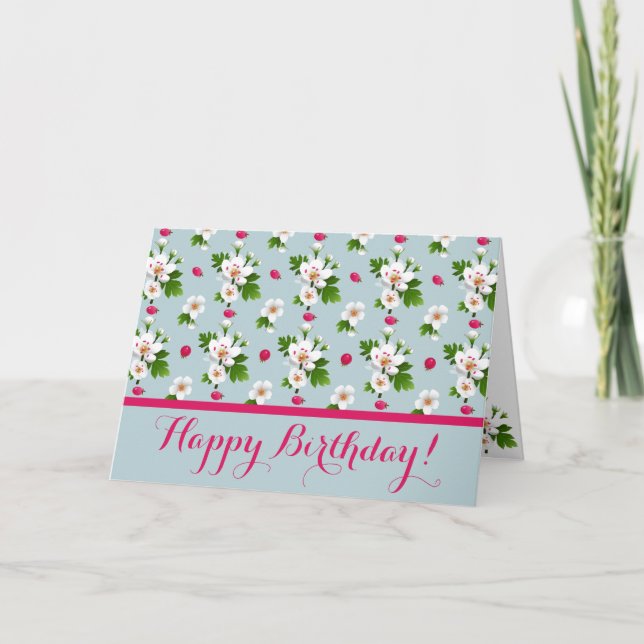 Hawthorn Flowers Card (Front)