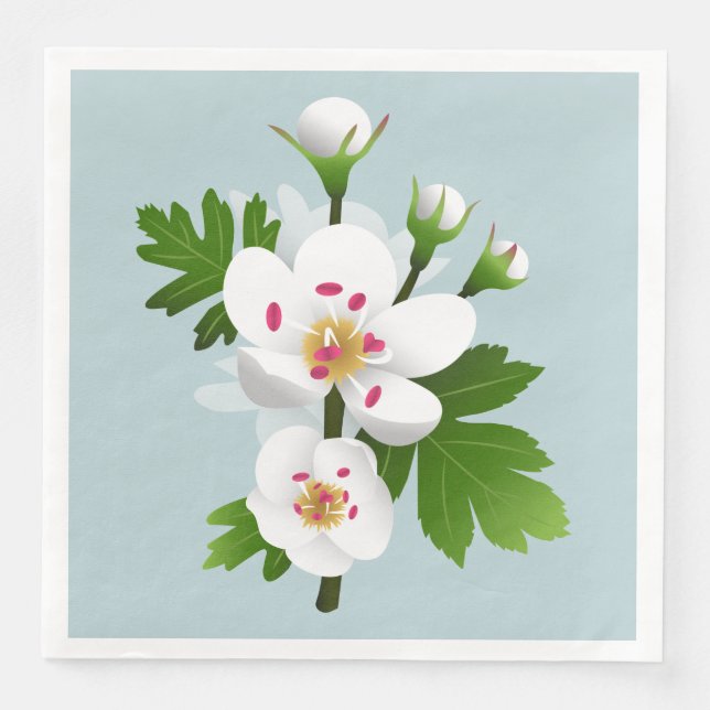 Hawthorn Flowers Paper Dinner Napkins (Front)