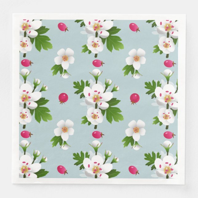 Hawthorn Flowers Paper Dinner Napkins (Front)