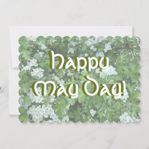 Hawthorn in Bloom Happy May Day Invitation