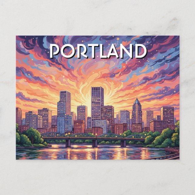 Hawthorne Bridge Portland Oregon Postcard (Front)