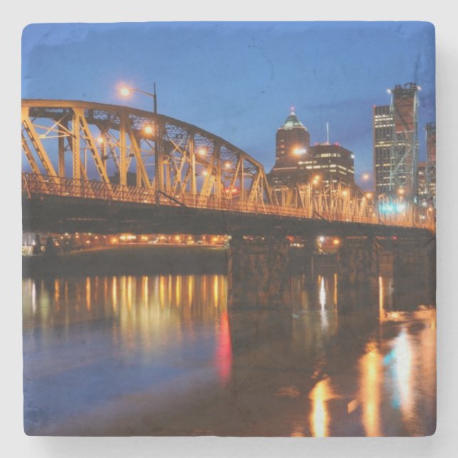 Hawthorne Bridge Stone Coaster (Front)