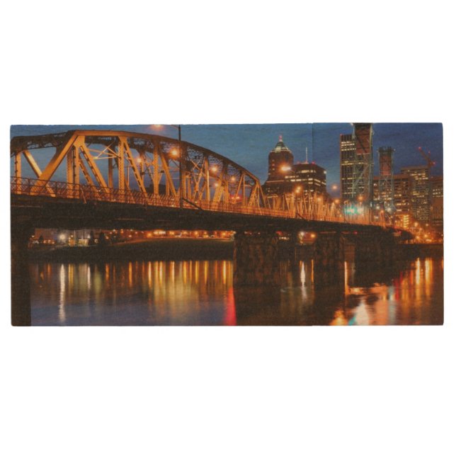 Hawthorne Bridge Wood Flash Drive (Front)