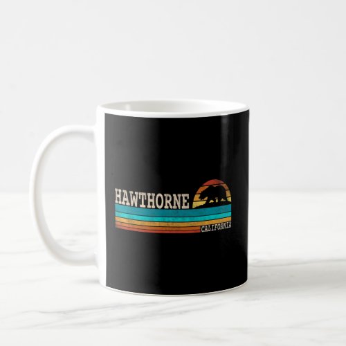 Hawthorne California State Bear Retro Sunset    Coffee Mug