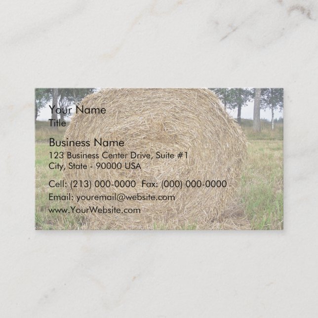Hay bale in a field business card (Front)