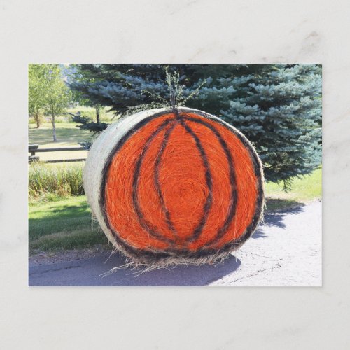 HAY BALE PUMPKIN POSTCARD