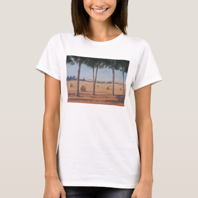 Hay Bales and Pines Pienza 2012 T-Shirt (Front)