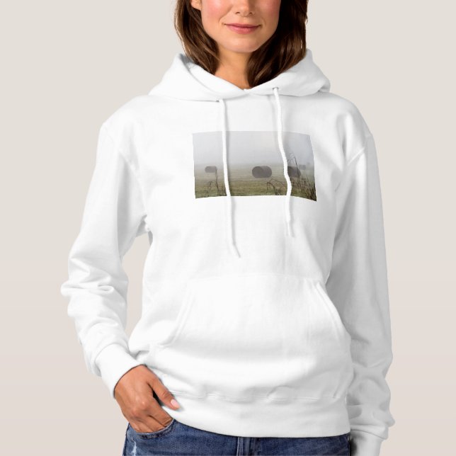 Hay Bales In The Fog Hoodie (Front)