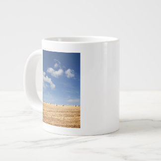 Hay Bales on Field Giant Coffee Mug
