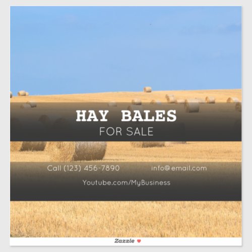 Hay Bales Sale Company Vehicle Adverting Sticker