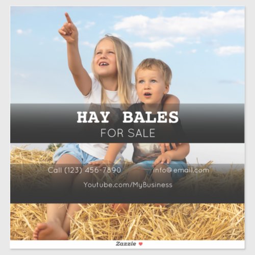 Hay Bales Sale Company Vehicle Adverting Sticker