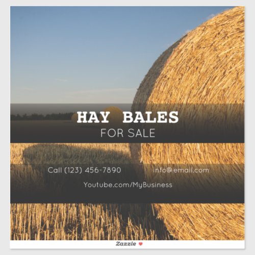 Hay Bales Sale Company Vehicle Advertising Sticker