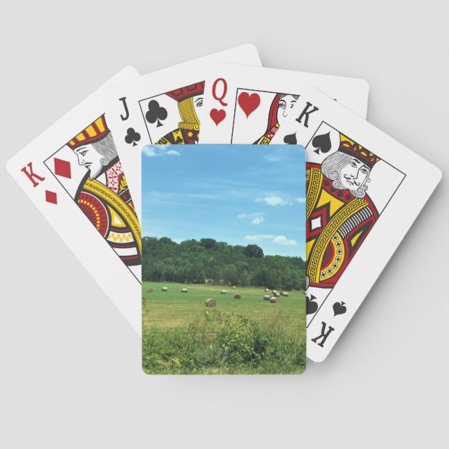 Hay Bales, Wytheville, Virginia Poker Cards (Back)