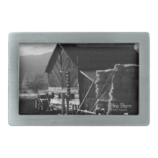 Hay Barn Rectangular Belt Buckle (Front)