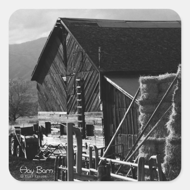 Hay Barn Square Sticker (Front)