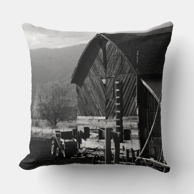 Hay Barn Throw Pillow (Front)