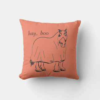 hay, boo pillow