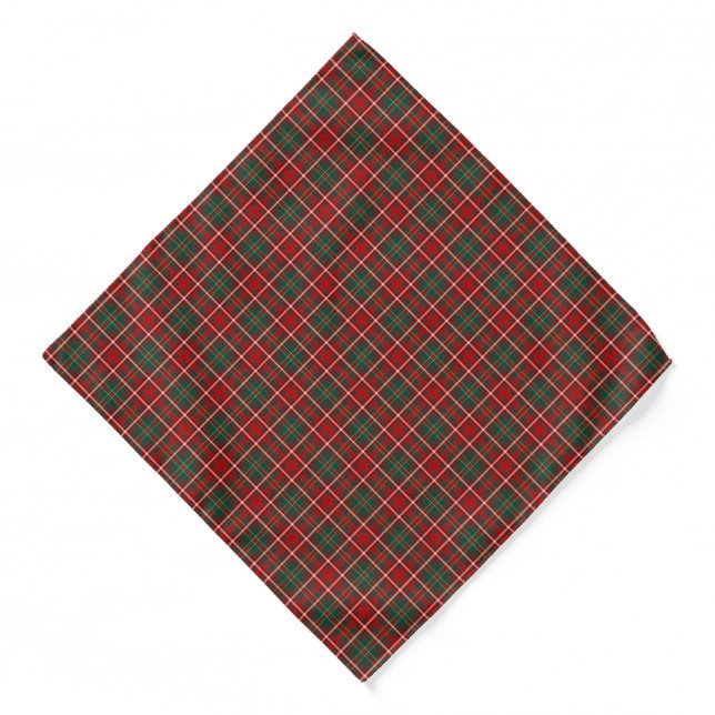 Hay Clan Tartan Red, Green, and Yellow Plaid Bandana (Front)