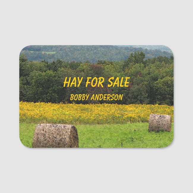 Hay for Sale Name Tag