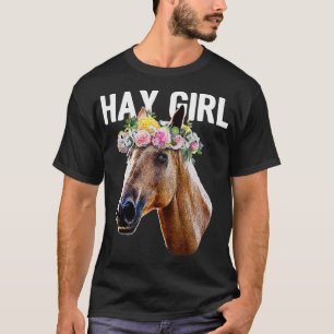 Hay Girl Floral Horse Horseback Riding Equestrian T-Shirt