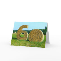 Hay! Happy 60th!" greeting card with Hay Bales