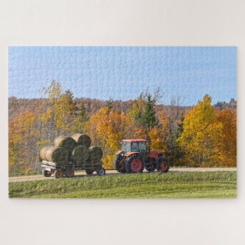 Hay Hauling in Vermont in Autumn Jigsaw Puzzle