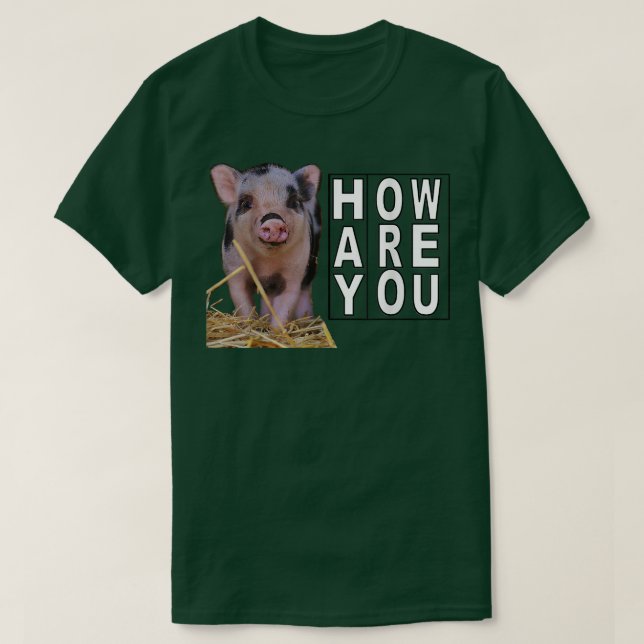 Hay How Are You Pig  T-Shirt (Design Front)