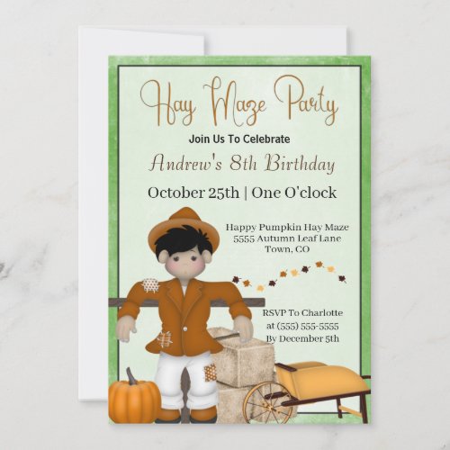 Hay Maze Birthday Party Invitation