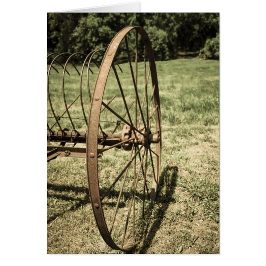 Hay Rake Wheel Aged Cards (Front)