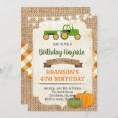 Hay ride party birthday invitation (Front/Back)