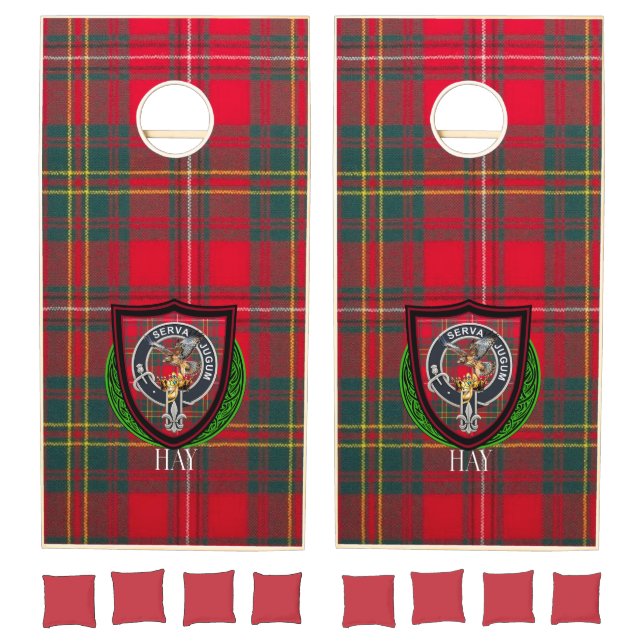 Hay Scottish Clan Tartan Crest Cornhole Set (Set)