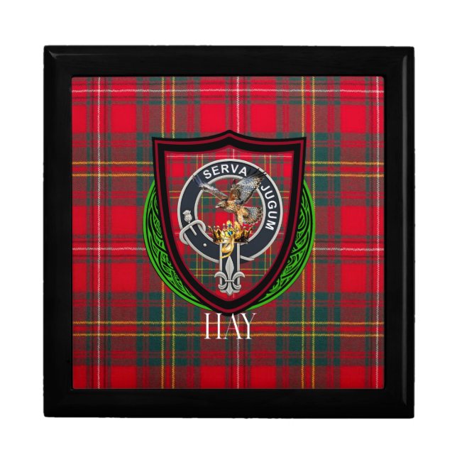 Hay Scottish Clan Tartan & Crest Gift Box (Front)