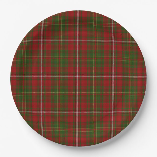 Hay Scottish Clan Tartan Plaid Pattern Paper Plates (Front)