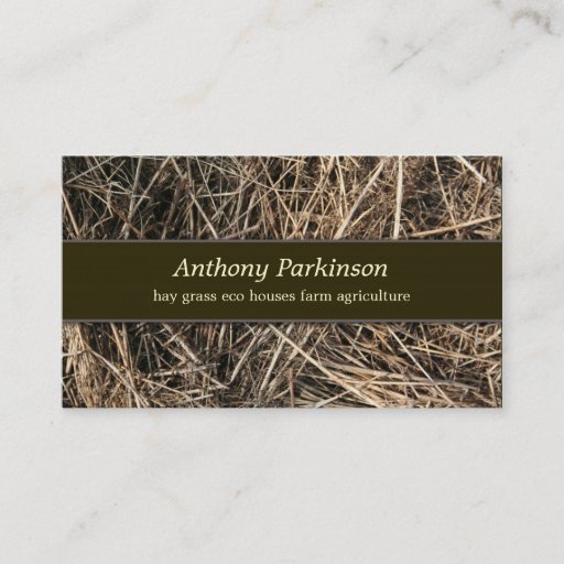 Customizable hay straw business card