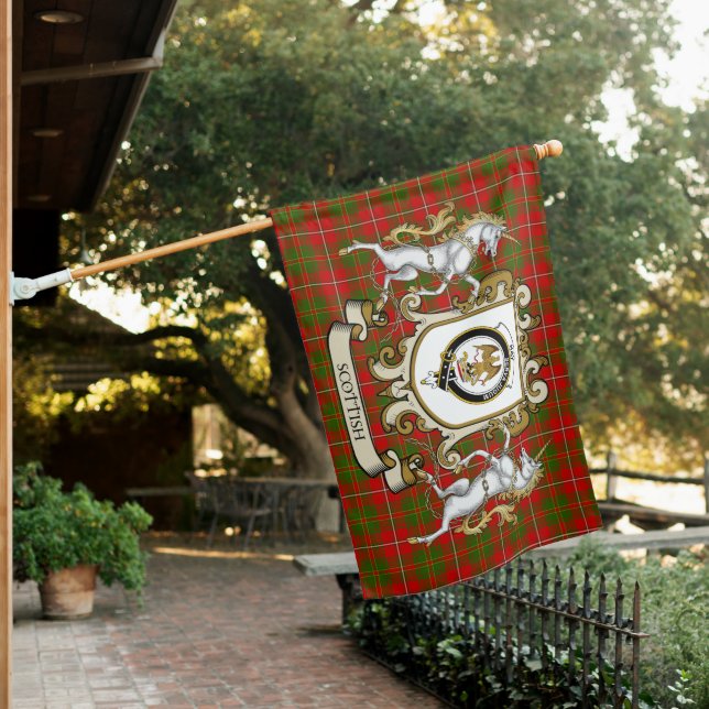 Hay Tartan Flag Clan Badge With Lion Scottish (In SItu)