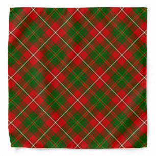 Hay tartan red green plaid bandana