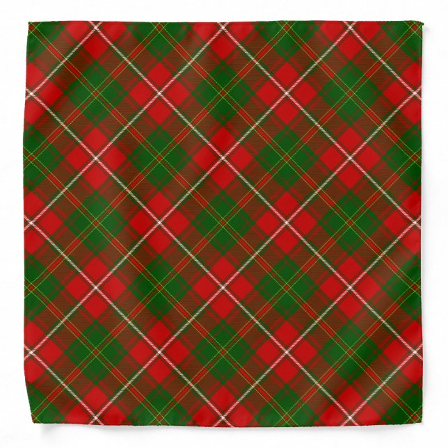 Hay tartan red green plaid bandana (Front)