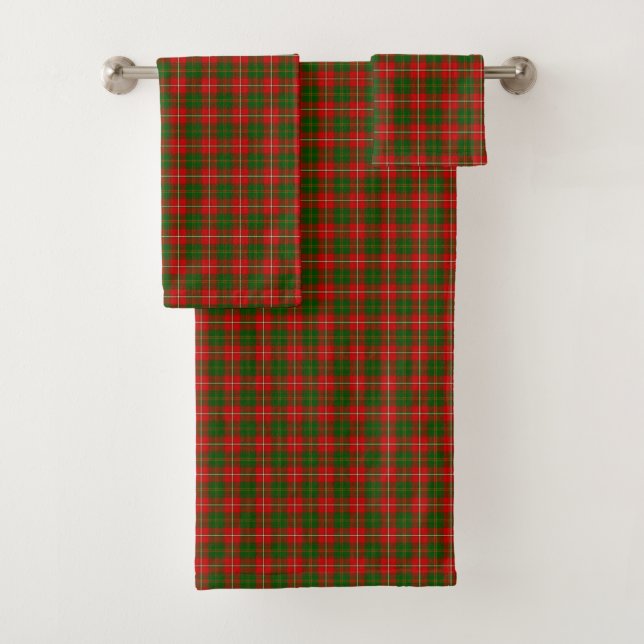 Hay tartan red green plaid bath towel set (Insitu)