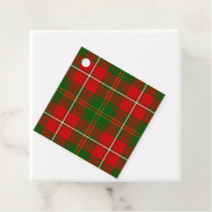 Hay tartan red green plaid favor tags