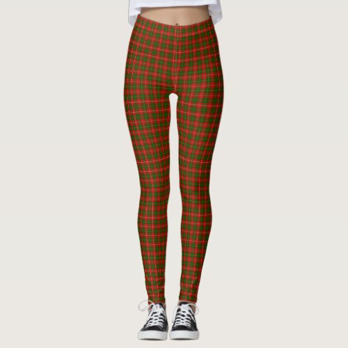 Hay tartan red green plaid leggings