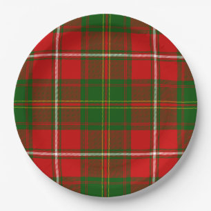 Hay tartan red green plaid paper plates