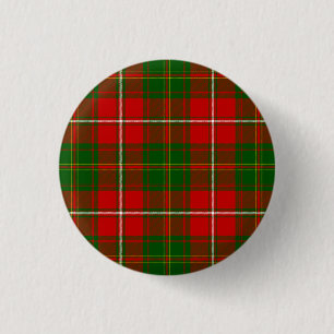 Hay tartan red green plaid pinback button