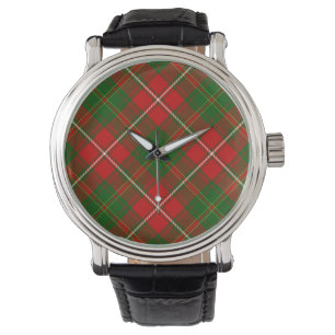 Hay tartan red green plaid watch