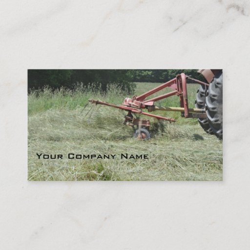 Customizable Hay tedder business card
