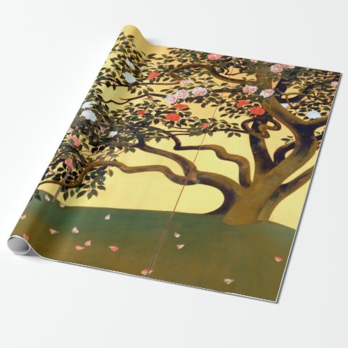 Hayami Gyoshū Camellia Blossoms Wrapping Paper