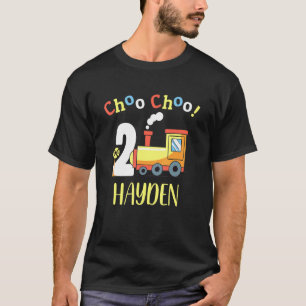 Hayden Choo Choo Two Train 2nd Birthday Turning 2 T-Shirt