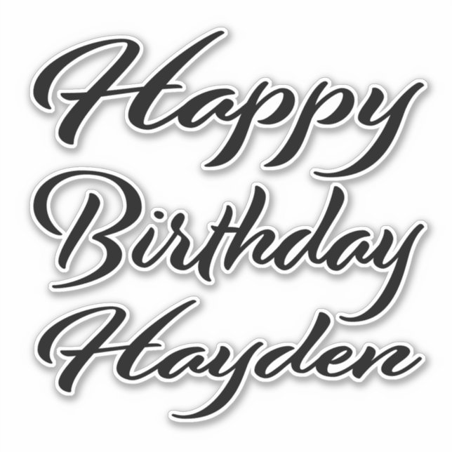 Hayden name first name black Sticker birthday (Front)
