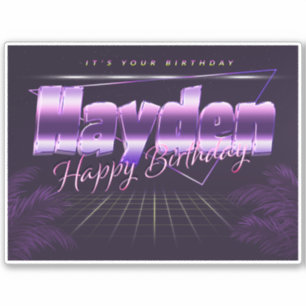 Hayden name first name lila retro sticker birthday